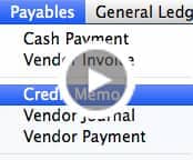 How to enter a Vendor Credit Memo