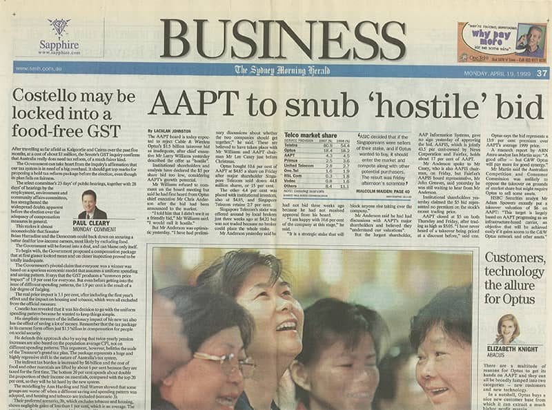 Sapphire advertisement the Sydney Morning Herald 1999