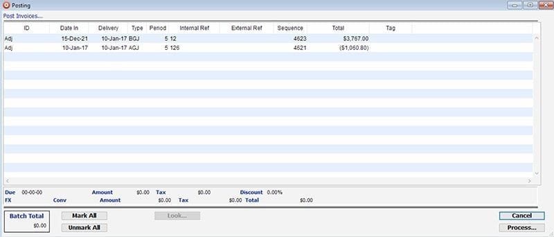 SapphireOne Inventory Management-post transactions win