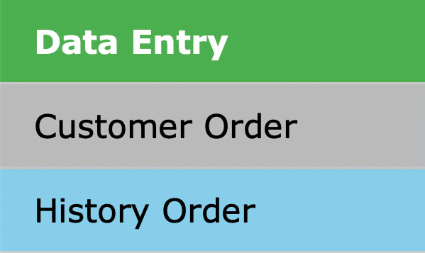Web Pack-Data Entry Menu-Customer Order