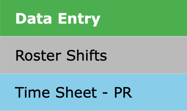 Web Pack-Data Entry Menu-Roster Shifts