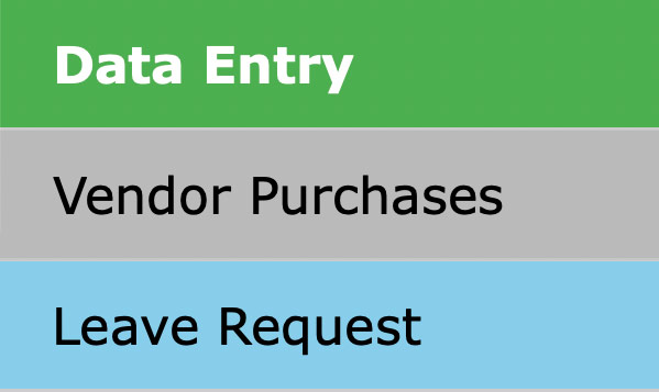 Web Pack-Data Entry Menu-Vendor Purchases