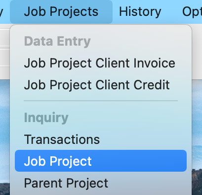 Menu-Job Projects-Job Projects-Job Project
