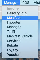 Sapphire Tools Manifest menu