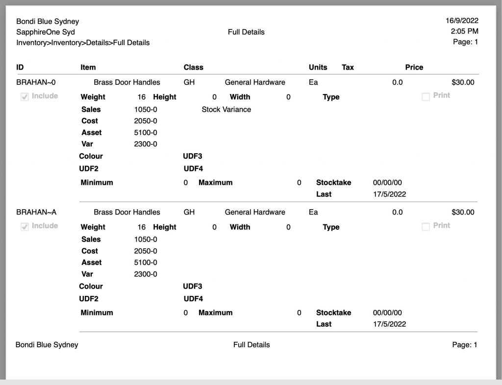 Job Project Inventory Report Example
