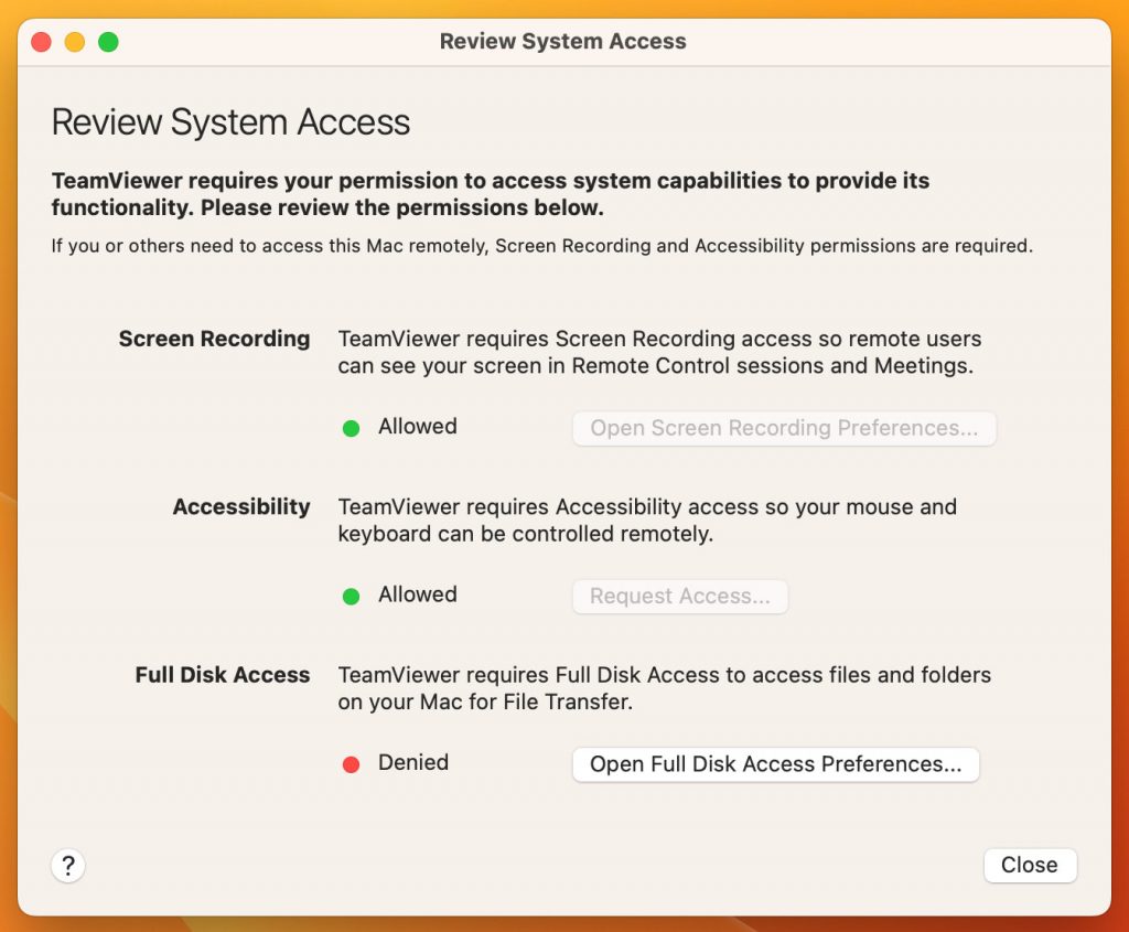 TeamViewer-Review System Access