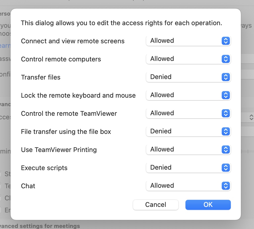 TeamViewer-Settings-Advanced-Access Control-Configure