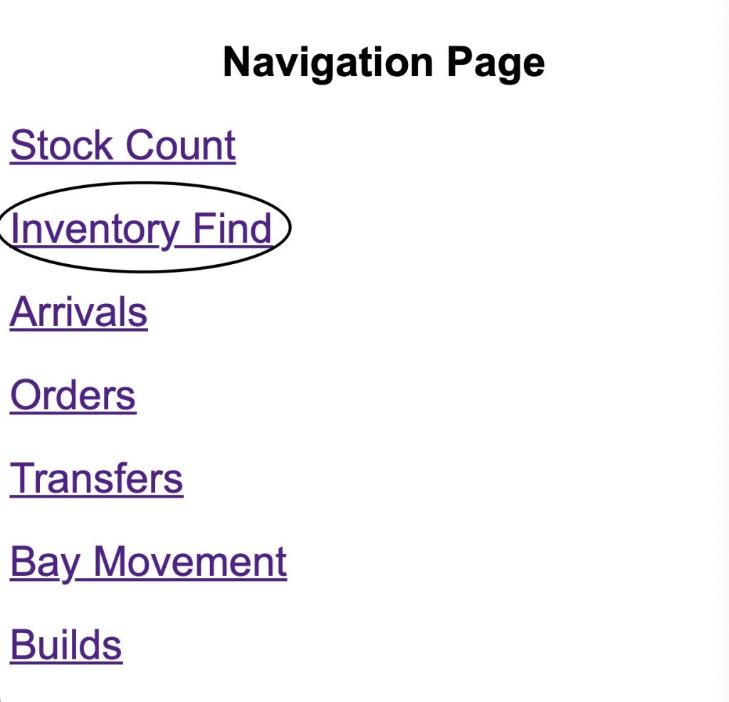 CustomWebPack-Navigation-InventoryFind